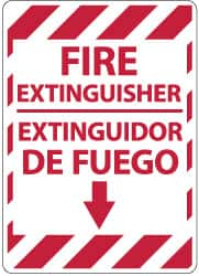 NMC - Fire Extinguisher, Plastic Fire Sign - 14" Wide x 10" High, English/Spanish - Benchmark Tooling