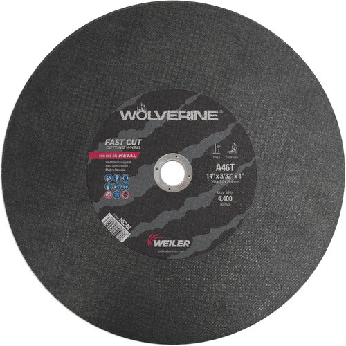 14″ × 3/32″ Type 1 Cut-Off Wheel, A46T, 1″ Arbor Hole - Benchmark Tooling