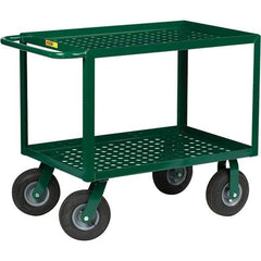 Little Giant - 1,000 Lb Capacity, 24" Wide x 36" Long x 35" High Service Cart - 2 Shelf, Steel, Pneumatic Casters - Benchmark Tooling