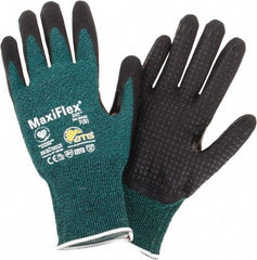 PIP - Size S, ANSI Cut Lvl A2, Cut Resistant Gloves - Palm & Fingers Coated, Green/Black - Benchmark Tooling