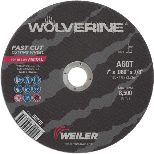 7″ x .045″ Type 1 Cut-Off Wheel, A60T, 7/8″ Arbor Hole - Benchmark Tooling