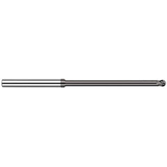 Ball End Mill: 0.078″ Dia, 0.117″ LOC, 4 Flute, Solid Carbide 2-1/2″ OAL, 1/8″ Shank Dia, 30 ° Helix, CVD Coated, Single End