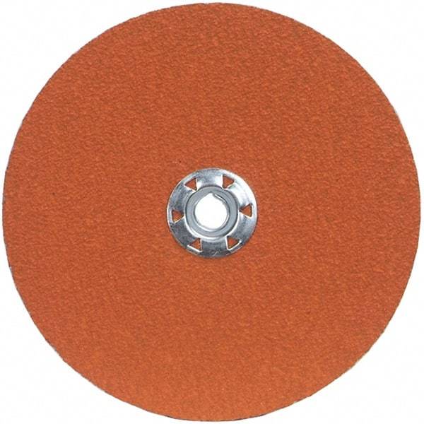 Norton - 7" Diam 5/8-11 Threaded Hole 36 Grit Fiber Disc - Very Coarse Grade, Ceramic Alumina - Benchmark Tooling