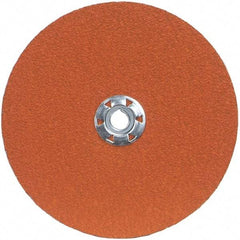 Norton - 7" Diam 5/8-11 Threaded Hole 36 Grit Fiber Disc - Very Coarse Grade, Ceramic Alumina - Benchmark Tooling