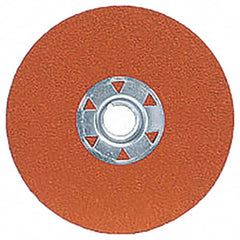 Norton - 4-1/2" Diam 5/8-11 Threaded Hole 24 Grit Fiber Disc - Very Coarse Grade, Ceramic Alumina - Benchmark Tooling