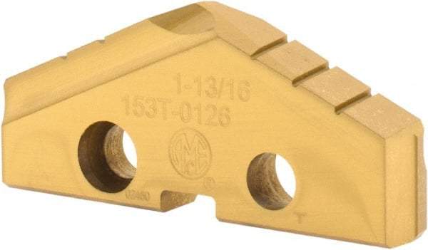 Allied Machine and Engineering - 1-13/16" Diam x 1/4" Thick, Seat Code 3, 132° Included Angle Spade Drill Insert - TiN Coated, Cobalt, Grade Super Cobalt, Series T-A - Benchmark Tooling