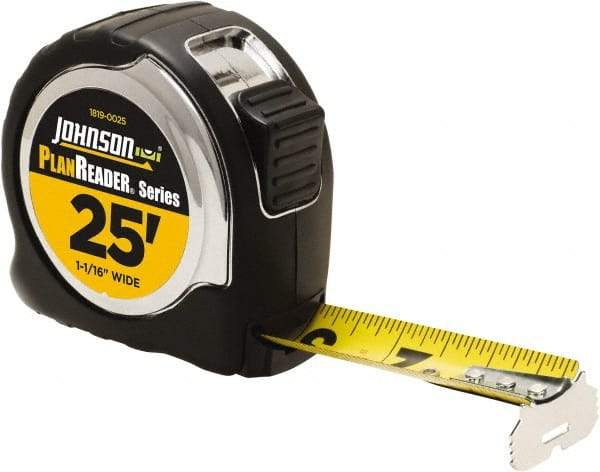 Johnson Level & Tool - 25' x 1-1/16" Tape Measure - 1/16" Graduation, Inch Graduation Style - Benchmark Tooling