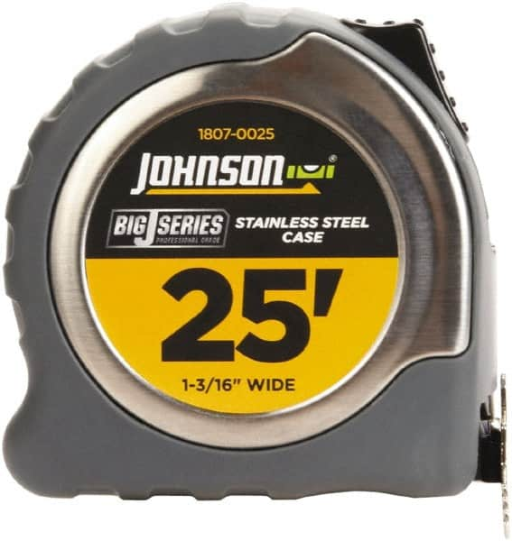 Johnson Level & Tool - 25' x 1-3/16" Tape Measure - 1/16" Graduation, Inch Graduation Style - Benchmark Tooling