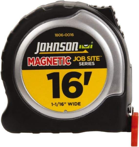 Johnson Level & Tool - 16' x 1-1/16" Tape Measure - 1/16" Graduation, Inch Graduation Style - Benchmark Tooling