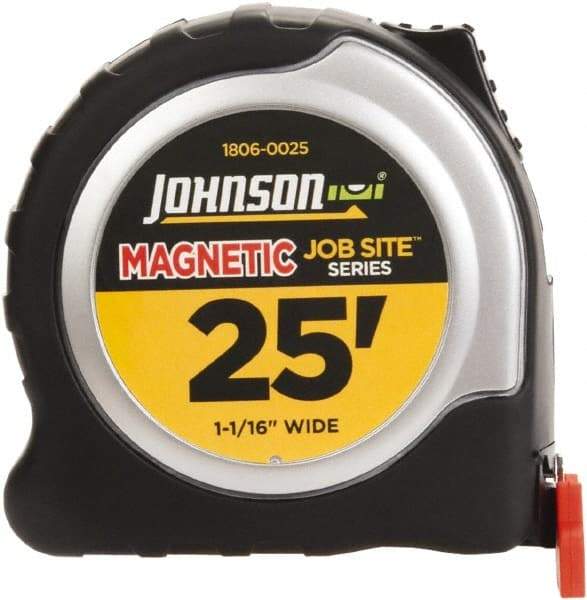 Johnson Level & Tool - 25' x 1-1/16" Tape Measure - 1/16" Graduation, Inch Graduation Style - Benchmark Tooling
