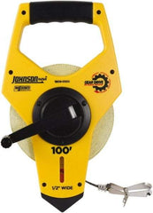 Johnson Level & Tool - 100' x 1/2" Tape Measure - 1/8" (Face) & 1/10" (Back) Graduation, Inch Graduation Style - Benchmark Tooling