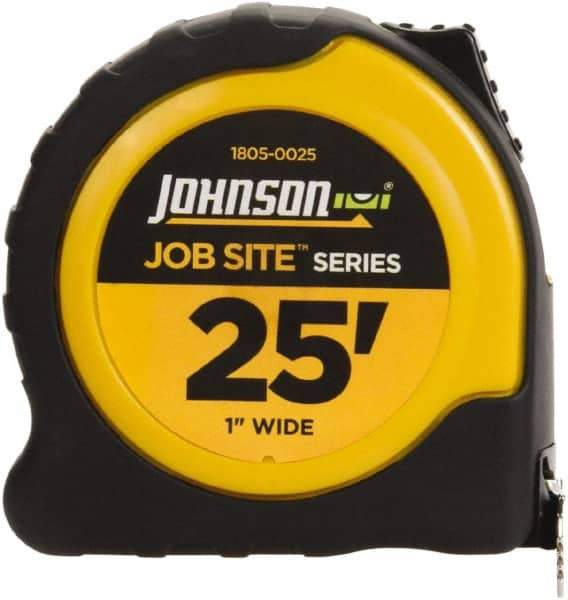 Johnson Level & Tool - 25' x 1" Tape Measure - 1/16" Graduation, Inch Graduation Style - Benchmark Tooling