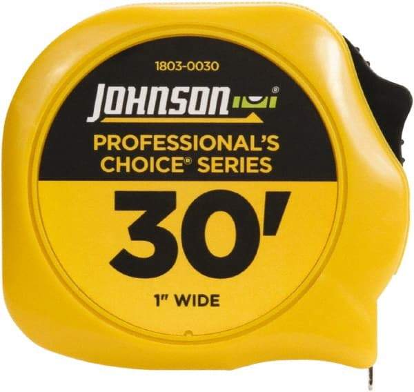 Johnson Level & Tool - 30' x 1" Tape Measure - 1/16" Graduation, Inch Graduation Style - Benchmark Tooling