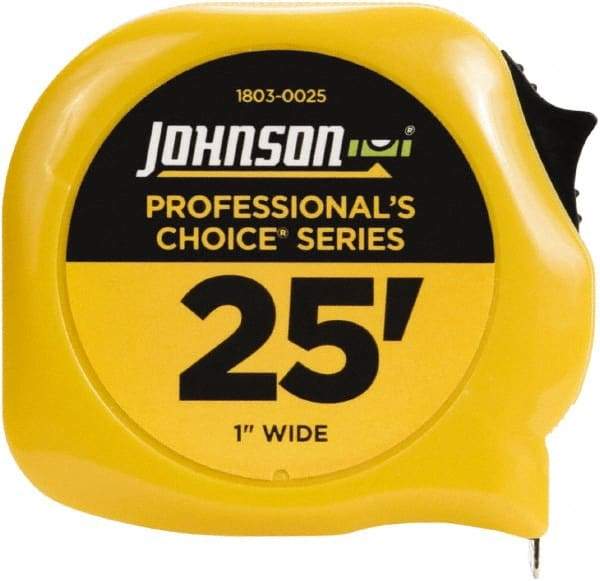 Johnson Level & Tool - 25' x 1" Tape Measure - 1/16" Graduation, Inch Graduation Style - Benchmark Tooling