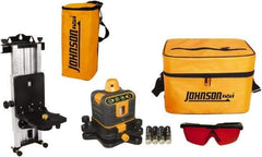 Johnson Level & Tool - 800' (Exterior) Measuring Range, 1/4" at 100' Accuracy, Manual-Leveling Rotary Laser - 150 to 300 RPM, 2 Beams, AA Battery Included - Benchmark Tooling