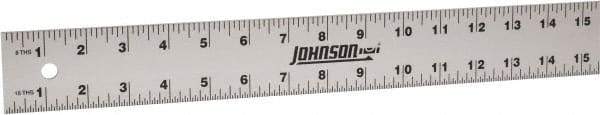 Johnson Level & Tool - 96" Long, 1/8, 1/16" Graduation, Aluminum Rule - English Graduation Style, Gray, Anodized Finish - Benchmark Tooling