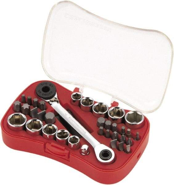 GearWrench - 35 Piece 1/4" Drive Ratchet Socket Set - Comes in Blow Molded Case - Benchmark Tooling