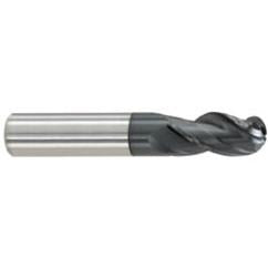 1/2" Dia. - 1" LOC - 3 OAL Ball Nose 3 FL Carbide S/E HP End Mill-AlTiN - Benchmark Tooling