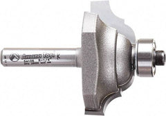 Amana Tool - 1-1/2" Cut Diam, 5/8" Length of Cut, 2 Flute Classical Edge Profile Router Bit - Carbide-Tipped, 1/4" Shank Diam, 2-1/8" OAL, Uncoated - Benchmark Tooling