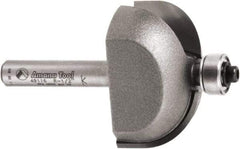 Amana Tool - 1-3/8" Cut Diam, 3/4" Length of Cut, 2 Flute Cove Edge Profile Router Bit - Carbide-Tipped, 1/4" Shank Diam, 3/4" OAL, Uncoated - Benchmark Tooling