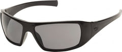 PYRAMEX - Polarized Gray Lenses, Framed Polarized Glasses - Scratch Resistant, Black Polycarbonate/Thermoplastic Rubber Frame, Size Universal, Wrap Around - Benchmark Tooling