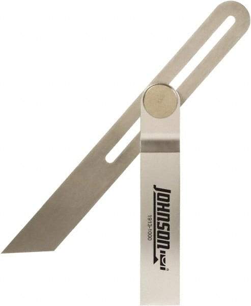 Johnson Level & Tool - 10" Blade Length x 1-1/8" Blade Width, 6-1/2" Base Length x 1-1/8" Base Width Stainless Steel Square - 0.008" Accuracy, Beveled Edge - Benchmark Tooling