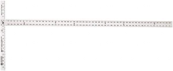 Johnson Level & Tool - 54" Blade Length x 1-1/2" Blade Width, 22" Base Length x 2" Base Width Aluminum Square - 0.008" Accuracy - Benchmark Tooling