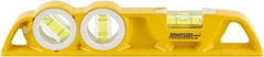 Johnson Level & Tool - Magnetic 10" Long 3 Vial Torpedo Level - Aluminum, Yellow, 1 Plumb, 1 Level & 1 45° Vials - Benchmark Tooling