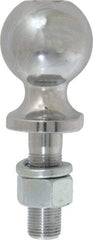 Reese - 2" Diam, 2-3/8" Shank Length, Hitch Ball - 3/4" Shank Diam, 3,500 Lb Capacity, Chrome Finish - Benchmark Tooling