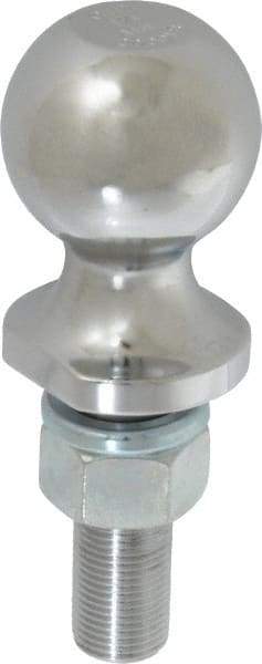 Reese - 1-7/8" Diam, 2-3/8" Shank Length, Hitch Ball - 3/4" Shank Diam, 2,000 Lb Capacity, Chrome Finish - Benchmark Tooling