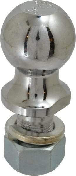 Reese - 1-7/8" Diam, 2" Shank Length, Hitch Ball - 1" Shank Diam, 2,000 Lb Capacity, Chrome Finish - Benchmark Tooling