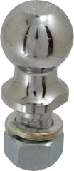 Reese - 1-7/8" Diam, 2" Shank Length, Hitch Ball - 1" Shank Diam, 2,000 Lb Capacity, Chrome Finish - Benchmark Tooling