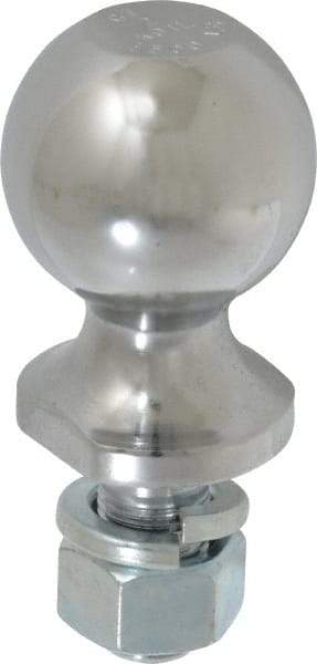 Reese - 2" Diam, 1-1/2" Shank Length, Hitch Ball - 3/4" Shank Diam, 3,500 Lb Capacity, Chrome Finish - Benchmark Tooling