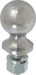 Reese - 2" Diam, 1-1/2" Shank Length, Hitch Ball - 3/4" Shank Diam, 3,500 Lb Capacity, Chrome Finish - Benchmark Tooling