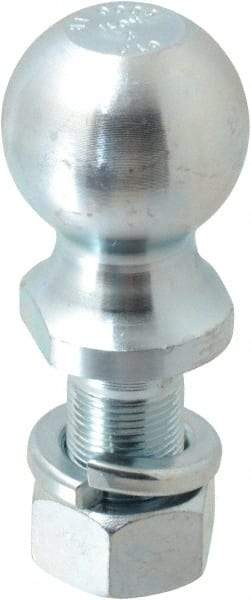 Reese - 2" Diam, 2" Shank Length, Hitch Ball - 1" Shank Diam, 7,500 Lb Capacity, Zinc Finish - Benchmark Tooling