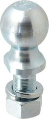 Reese - 2" Diam, 2" Shank Length, Hitch Ball - 1" Shank Diam, 7,500 Lb Capacity, Zinc Finish - Benchmark Tooling