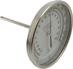 Wika - 4 Inch Long Stem, 5 Inch Dial Diameter, Stainless Steel, Back Connected Bi-Metal Thermometer - -20 to 60°C, 1% Accuracy - Benchmark Tooling