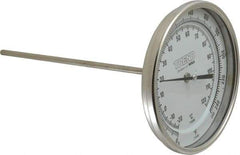 Wika - 9 Inch Long Stem, 5 Inch Dial Diameter, Stainless Steel, Back Connected Bi-Metal Thermometer - -20 to 120°C, 1% Accuracy - Benchmark Tooling