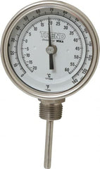 Wika - 2-1/2 Inch Long Stem, 3 Inch Dial Diameter, Stainless Steel, Bottom Connected Bi-Metal Thermometer - -20 to 60°C, 1% Accuracy - Benchmark Tooling