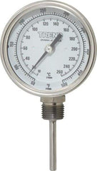 Wika - 2-1/2 Inch Long Stem, 3 Inch Dial Diameter, Stainless Steel, Bottom Connected Bi-Metal Thermometer - 10 to 260°C, 1% Accuracy - Benchmark Tooling