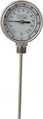 Wika - 6 Inch Long Stem, 3 Inch Dial Diameter, Stainless Steel, Bottom Connected Bi-Metal Thermometer - -5 to 115°C, 1% Accuracy - Benchmark Tooling