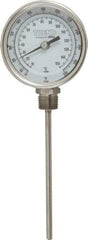 Wika - 6 Inch Long Stem, 3 Inch Dial Diameter, Stainless Steel, Bottom Connected Bi-Metal Thermometer - 10 to 150°C, 1% Accuracy - Benchmark Tooling