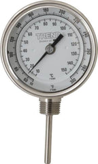 Wika - 2-1/2 Inch Long Stem, 3 Inch Dial Diameter, Stainless Steel, Adjustable Angle Bi-Metal Thermometer - 10 to 150°C, 1% Accuracy - Benchmark Tooling