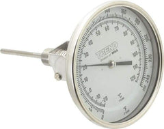 Wika - 4 Inch Long Stem, 5 Inch Dial Diameter, Stainless Steel, Adjustable Angle Bi-Metal Thermometer - -20 to 120°C, 1% Accuracy - Benchmark Tooling