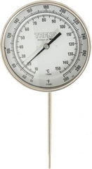 Wika - 6 Inch Long Stem, 5 Inch Dial Diameter, Stainless Steel, Adjustable Angle Bi-Metal Thermometer - 10 to 150°C, 1% Accuracy - Benchmark Tooling