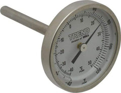 Wika - 2-1/2 Inch Long Stem, 2 Inch Dial Diameter, Stainless Steel, Back Connected Bi-Metal Thermometer - -40 to 50°C, 1% Accuracy - Benchmark Tooling