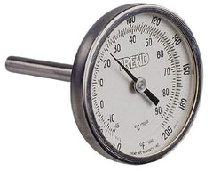 Wika - 6 Inch Long Stem, 2 Inch Dial Diameter, Stainless Steel, Back Connected Bi-Metal Thermometer - -40 to 50°C, 1% Accuracy - Benchmark Tooling