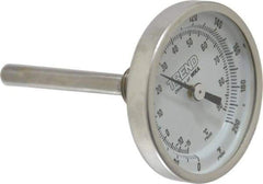 Wika - 2-1/2 Inch Long Stem, 2 Inch Dial Diameter, Stainless Steel, Back Connected Bi-Metal Thermometer - -15 to 90°C, 1% Accuracy - Benchmark Tooling