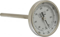 Wika - 4 Inch Long Stem, 2 Inch Dial Diameter, Stainless Steel, Back Connected Bi-Metal Thermometer - 65 to 400°C, 1% Accuracy - Benchmark Tooling