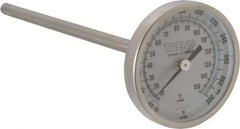 Wika - 6 Inch Long Stem, 2 Inch Dial Diameter, Stainless Steel, Back Connected Bi-Metal Thermometer - 10 to 150°C, 1% Accuracy - Benchmark Tooling